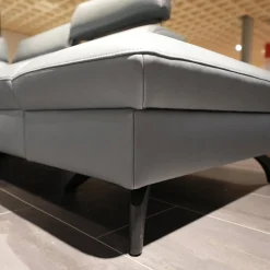 himolla Ecksofas|Ecksofa 1267 Leder 24 Longlife Sea Wallfree Grau Füße Schwarz Mit Elektrischer Relaxfunktion Und Kissen