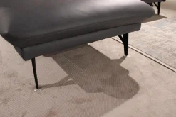 himolla Ecksofas|Ecksofa 1928 Leder 24 Longlife Aqua Grau mit Kopfstütze und 1 Nierenkissen