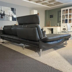 himolla Ecksofas|Ecksofa 1928 Leder 31 Longlife Moor Fuß Edelstahloptik