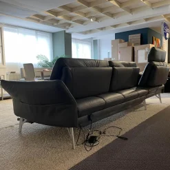 himolla Ecksofas|Ecksofa 1928 Leder 31 Longlife Moor Fuß Edelstahloptik