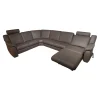 himolla Ecksofas|Ecksofa 1500 Leder 24 Longru Braun Grau Mit Elektrischem Free Wall Beschlag Mit Kopfstützen