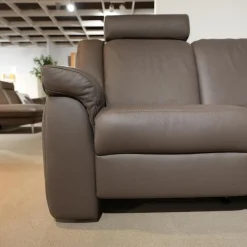 himolla Ecksofas|Ecksofa 1500 Leder 24 Longru Braun Grau Mit Elektrischem Free Wall Beschlag Mit Kopfstützen