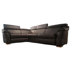 himolla Ecksofas|Ecksofa 1950 Leder 33 Longso Coffee Schwarz Anthrazit Holzteile Buche 042
