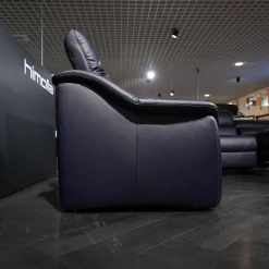 himolla Polstergruppen|Ecksofa 1505 Leder L24 Longru Pazifik Dunkelblau Inklusive Relaxsessel Small 7052 35U44