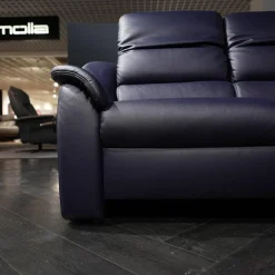 himolla Polstergruppen|Ecksofa 1505 Leder L24 Longru Pazifik Dunkelblau Inklusive Relaxsessel Small 7052 35U44