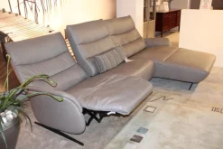 himolla Ecksofas|Ecksofa 4050 Leder Longlife Soft Shadow Grau mit Relaxfunktion