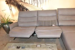 himolla Ecksofas|Ecksofa 4050 Leder Longlife Soft Shadow Grau mit Relaxfunktion