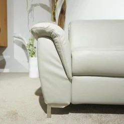 himolla Ecksofas|Ecksofa 1826 Leder Longru Silber Grau Füße Edelstahl Gebürstet Mit Elektrischem Wall Free Beschlag