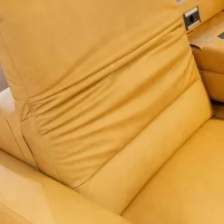 Musterring Ecksofas|Ecksofa 1380 Leder Vivre Honey Gelb Füße Aluminium Mit Herz Waage Funktion Und Aufklappbarem Anstellhocker