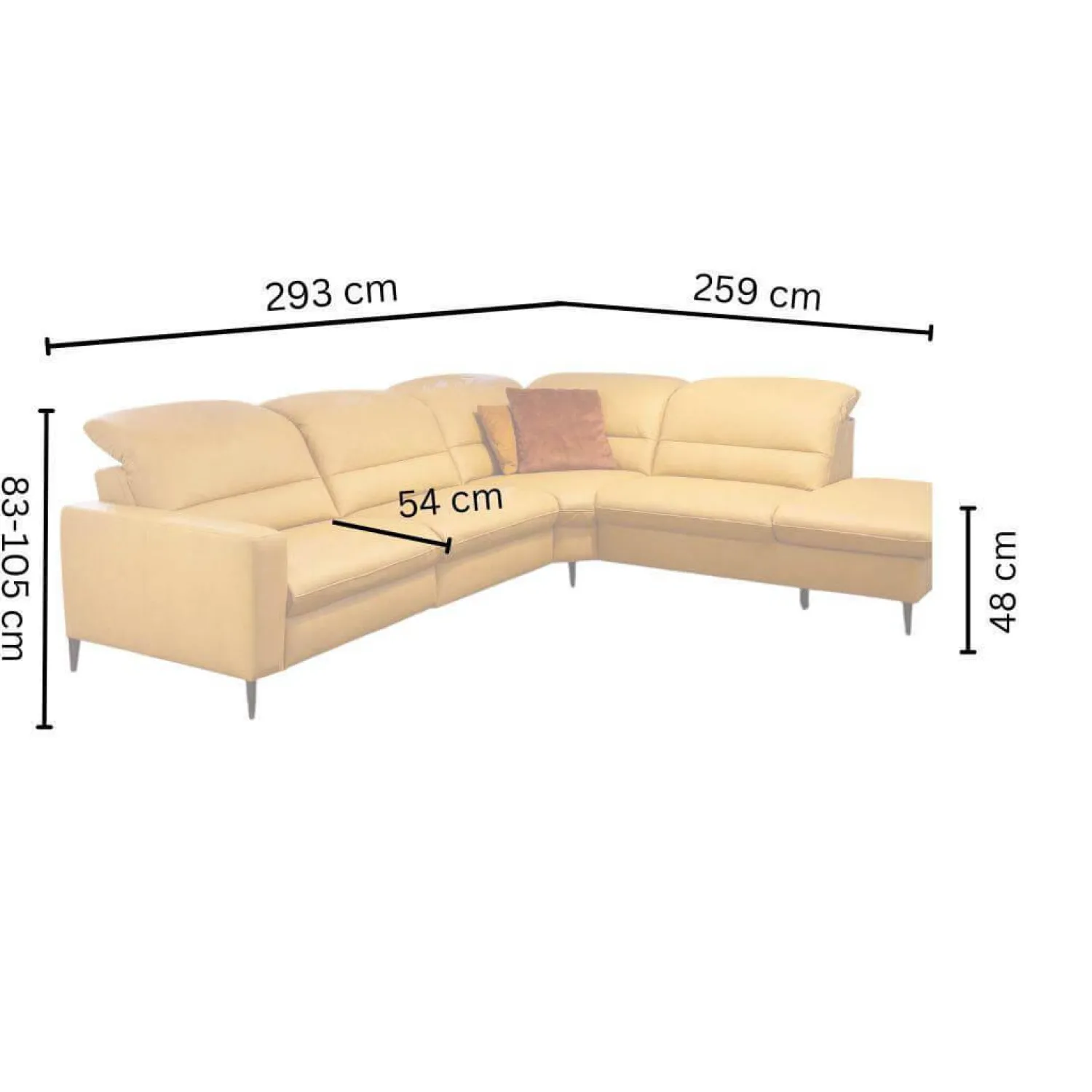 Musterring Ecksofas|Ecksofa 1380 Leder Vivre Honey Gelb Füße Aluminium Mit Herz Waage Funktion Und Aufklappbarem Anstellhocker