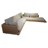 Rolf Benz Ecksofas|Ecksofa 60 Sina Korpus Leder 38 111 Ockerbraun Braun Sitz Stoff 26 383 Sandgelb Grau Gestell Schwarz