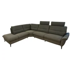 himolla Ecksofas|Ecksofa 1175 Spektra Stoff 24 Q2 Fashion Grau Fuß Metall Anthrazit Pulverbeschichtet