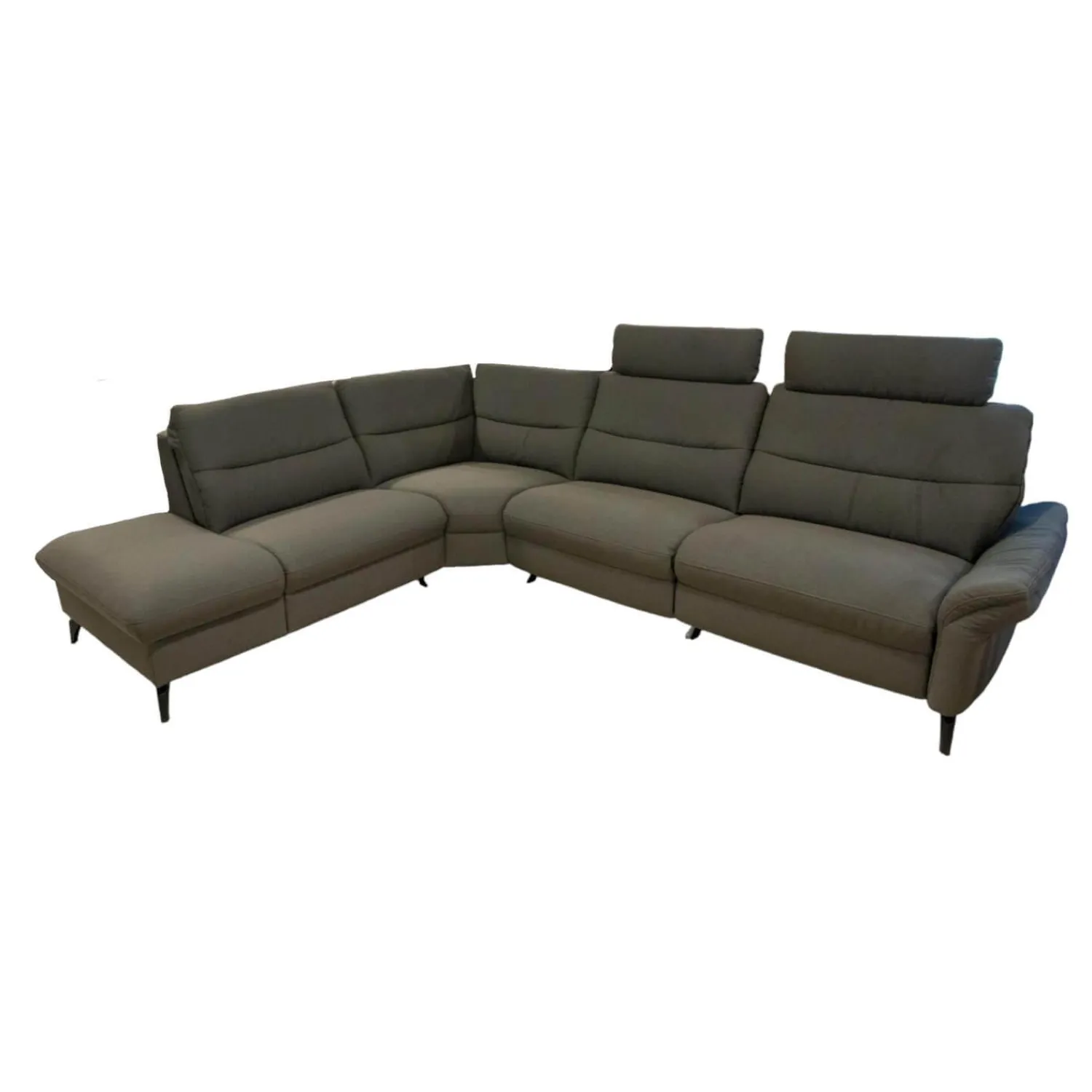 himolla Ecksofas|Ecksofa 1175 Spektra Stoff 24 Q2 Fashion Grau Fuß Metall Anthrazit Pulverbeschichtet