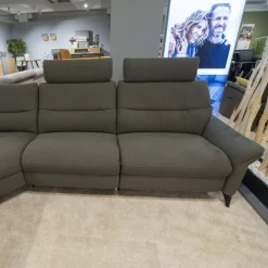 himolla Ecksofas|Ecksofa 1175 Spektra Stoff 24 Q2 Fashion Grau Fuß Metall Anthrazit Pulverbeschichtet