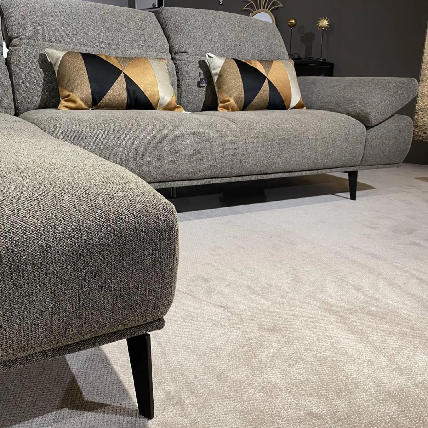 W. Schillig Ecksofas|Ecksofa 24405 Stoff 3 Pepper S2298 Grau