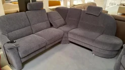 Arco Ecksofas|Ecksofa 50003 Stoff Dana Stahl mit Relaxsessel und verschiedenen Funktionen