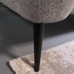 Arco Ecksofas|Ecksofa 50021 Stoff Ebba Quarz Grau Fuß Schwarz mit Kopfteilverstellung