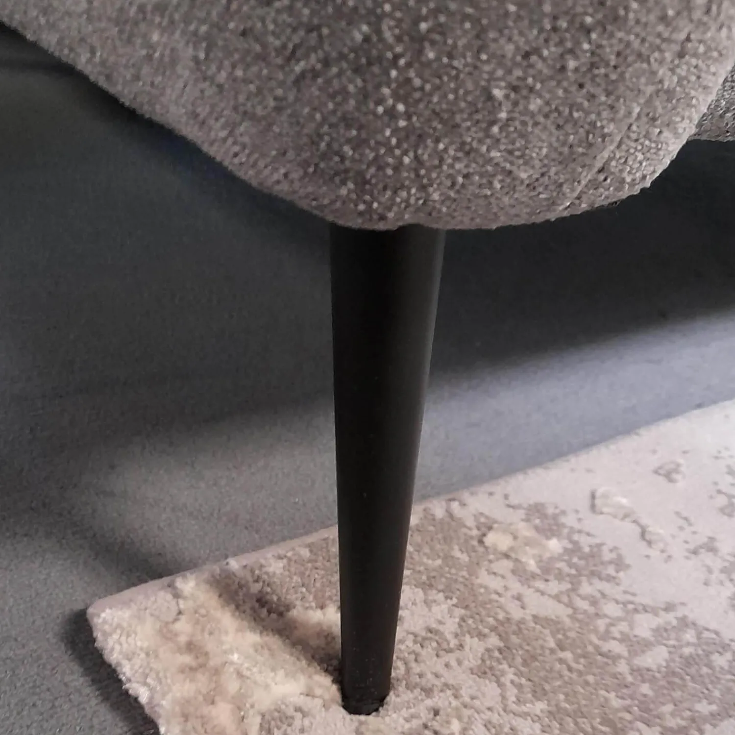 Arco Ecksofas|Ecksofa 50021 Stoff Ebba Quarz Grau Fuß Schwarz mit Kopfteilverstellung