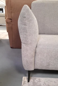 Arco Ecksofas|Ecksofa 50021 Stoff Ebba Quarz Grau Fuß Schwarz mit Kopfteilverstellung