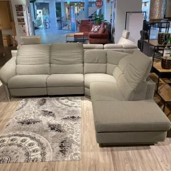 himolla Ecksofas|Ecksofa 1924 Stoff Q2 Fashion Rauch Grau Füße Aluminium Mit Elektrischen Verstellungen