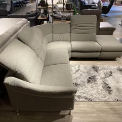 himolla Ecksofas|Ecksofa 1924 Stoff Q2 Fashion Rauch Grau Füße Aluminium Mit Elektrischen Verstellungen