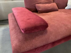 Poco Ecksofas|Ecksofa 80007 Webstoff Paris Chianti Rot Und Samtstoff Rivera Aubergine Violett Fuß Metall Schwarz Inklusive Hocker Und Verstellung