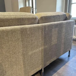 Brühl Ecksofas|Ecksofa Alba Bezug Stoff 2480 45 Grau Abziehbar Winkelfuß Verchromt Glänzend Mit Klappbarem Armteil