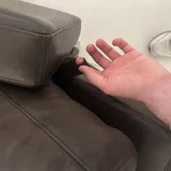 Brühl Ecksofas|Ecksofa Alba System M Leder 5669 0020 Lama Braun Winkelfuß Verchromt Glänzend Mit Kopfstützenbügel