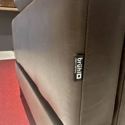 Brühl Ecksofas|Ecksofa Alba System M Leder 5669 0020 Lama Braun Winkelfuß Verchromt Glänzend Mit Kopfstützenbügel