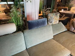 Brühl Ecksofas|Ecksofa Alba System M Stoff 2813 32 Grün Blau Winkelfuß Schwarz Mit Kopfstützbügel Und Kissen