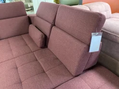 Poco Ecksofas|Ecksofa Alicante Stoff Portofino Bordeaux Rot Füße Metall Chrom Mit Schlaffunktion Und Nierenkissen