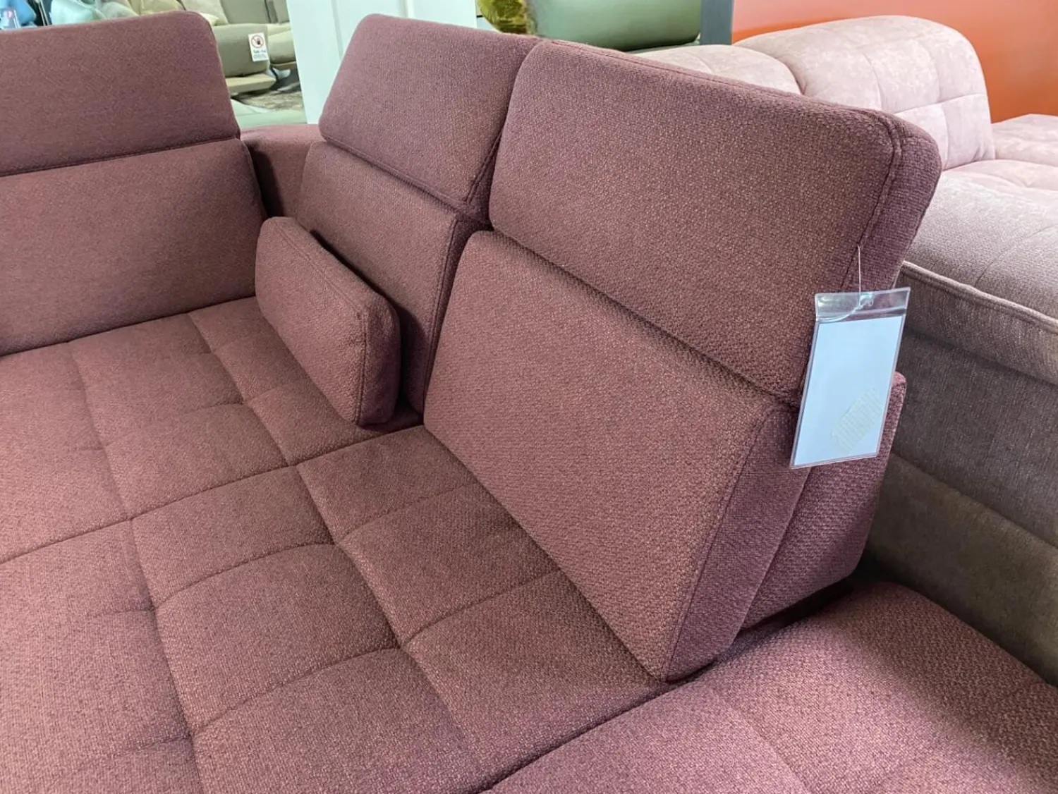 Poco Ecksofas|Ecksofa Alicante Stoff Portofino Bordeaux Rot Füße Metall Chrom Mit Schlaffunktion Und Nierenkissen