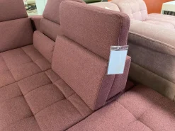 Poco Ecksofas|Ecksofa Alicante Stoff Portofino Bordeaux Rot Füße Metall Chrom Mit Schlaffunktion Und Nierenkissen