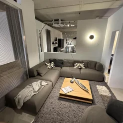 Brühl Ecksofas|Ecksofa All Together 73620 Stoff 3677 95 Grau Inklusive Kissen Und Hocker