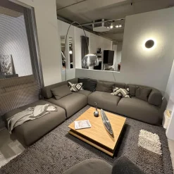 Brühl Ecksofas|Ecksofa All Together 73620 Stoff 3677 95 Grau Inklusive Kissen Und Hocker