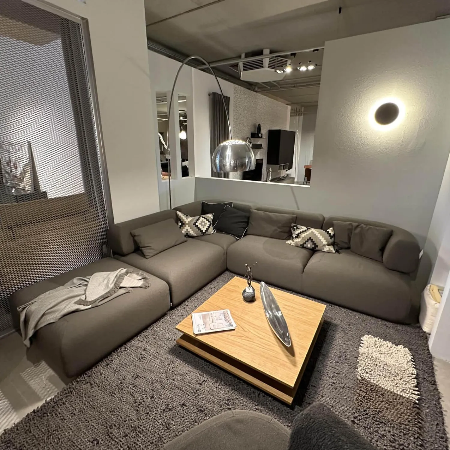 Brühl Ecksofas|Ecksofa All Together 73620 Stoff 3677 95 Grau Inklusive Kissen Und Hocker