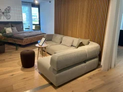 Brühl Ecksofas|Ecksofa All Together Stoff 4499 90 Grau Füße Kunststoffgleiter Schwarz Mit Kissen