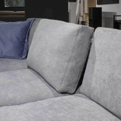Activineo Ecksofas|Ecksofa Amalfi Stoff XLM 8 Hellgrau mit 5 Kissen
