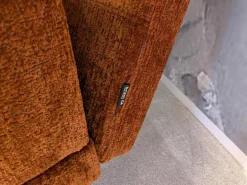 Brühl Ecksofas|Ecksofa Amber Stoff 44 0050 Orange Füße Verchromt mit 5 Kissen