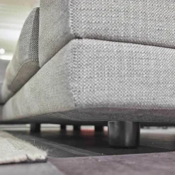 Violetta Ecksofas|Ecksofa Andria Stoff Kairo 90 Grau Eiche Dunkel Geräuchert Mit Holzablage