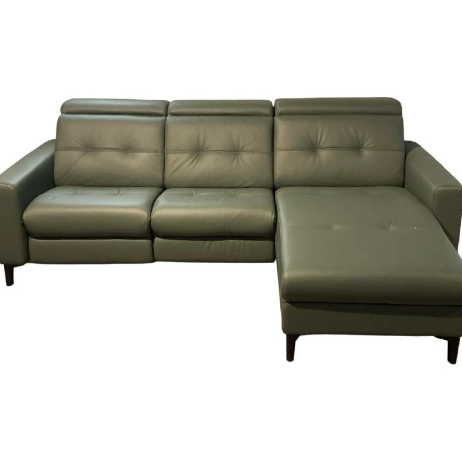 Stressless Ecksofas|Ecksofa Anna Leder Batick Thymian Grün mit Verstellfunktionen