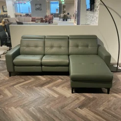 Stressless Ecksofas|Ecksofa Anna Leder Batick Thymian Grün mit Verstellfunktionen