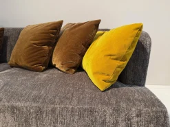 Brühl Ecksofas|Ecksofa Aoyama Stoff 4401 0205 Grau Gestell Metall Schwarz Pulverbeschichtet Inklusive Hocker Und 5 Kissen