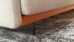 Ditre Italia Ecksofas|Ecksofa Arloth High Bezug Stoff Plaza 003 Beige Grau Gestell Leder Braun Orange Füße Schwarz Metall Inklusive Poufs Und Couchtische