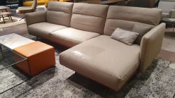 Ditre Italia Ecksofas|Ecksofa Arloth High Bezug Stoff Plaza 003 Beige Grau Gestell Leder Braun Orange Füße Schwarz Metall Inklusive Poufs Und Couchtische