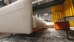 Ditre Italia Ecksofas|Ecksofa Arloth High Bezug Stoff Plaza 003 Beige Grau Gestell Leder Braun Orange Füße Schwarz Metall Inklusive Poufs Und Couchtische