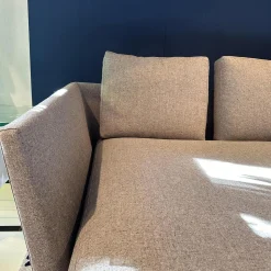 B&B Italia Ecksofas|Ecksofa Atoll Bezug Stoff Edit Steingrau Füße Verchromt Schwarz Lackiert Inklusive Sofakissen Rolle