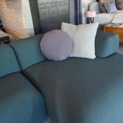 Montis Ecksofas|Ecksofa Aztec 2,5-Sitzer Stoff Kvadrat Mosaic 972 Blaugrün