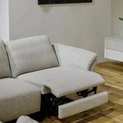 Activineo Ecksofas|Ecksofa Barcley Stoff City 4 Grau Füße Schwarz Mit Relaxfunktion