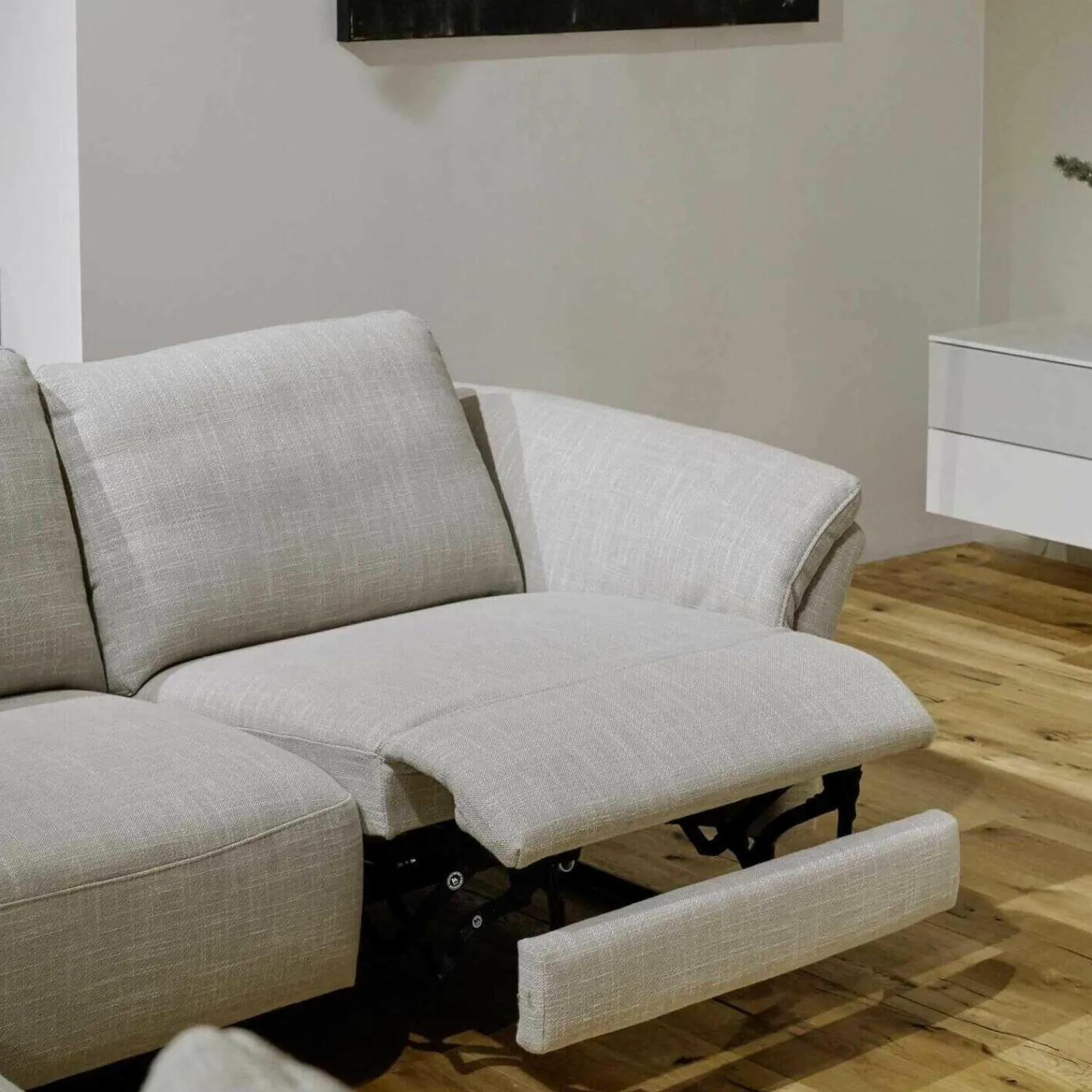 Activineo Ecksofas|Ecksofa Barcley Stoff City 4 Grau Füße Schwarz Mit Relaxfunktion